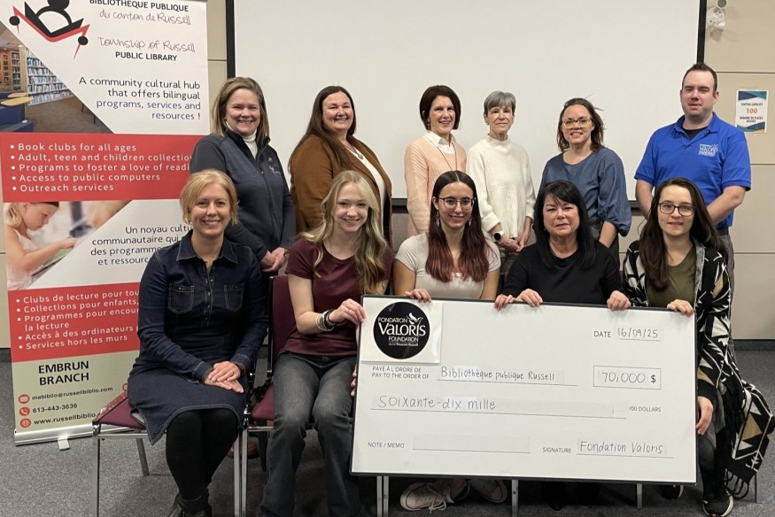 La Fondation Valoris fait un don de 70 000 $ à la future bibliothèque d'Embrun